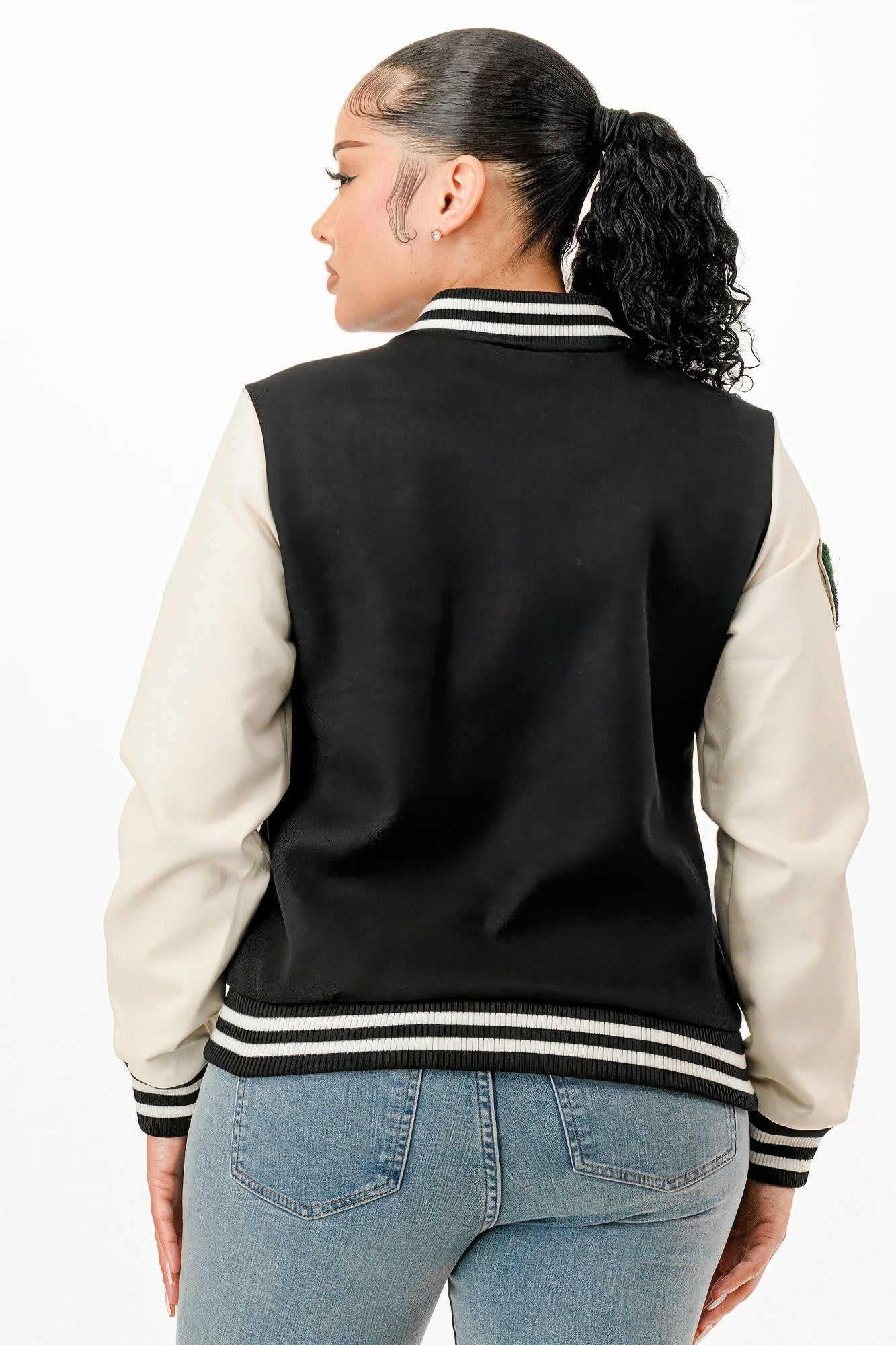 Patch Varsity Bomber Jacket-Product Type | Naughty Smile Fashion