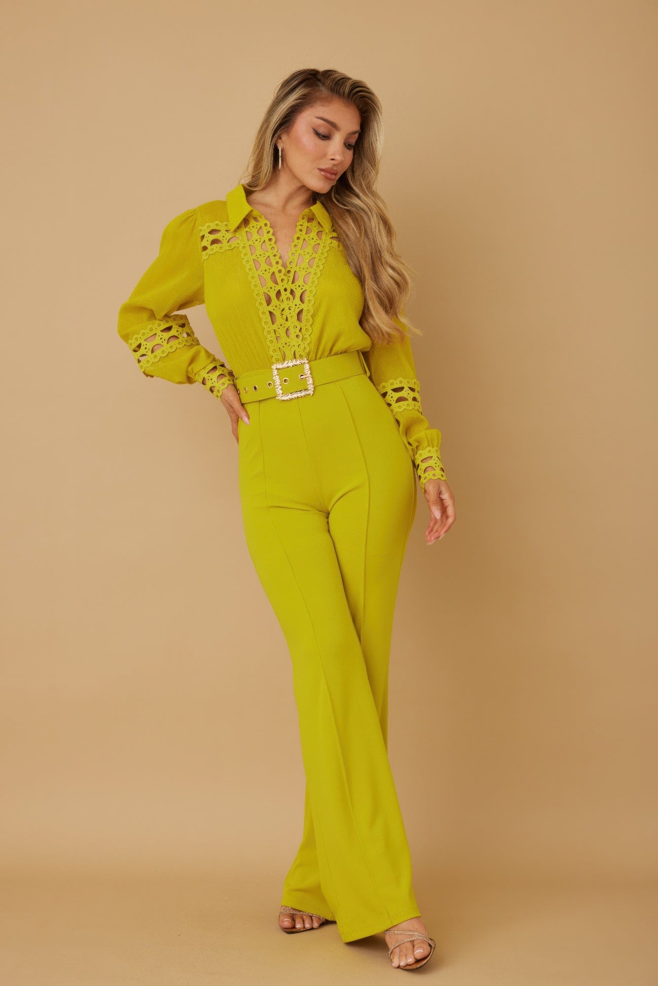 Crochet Detailed Woven Top Fashon Jumpsuit-Product Type | Naughty Smile Fashion
