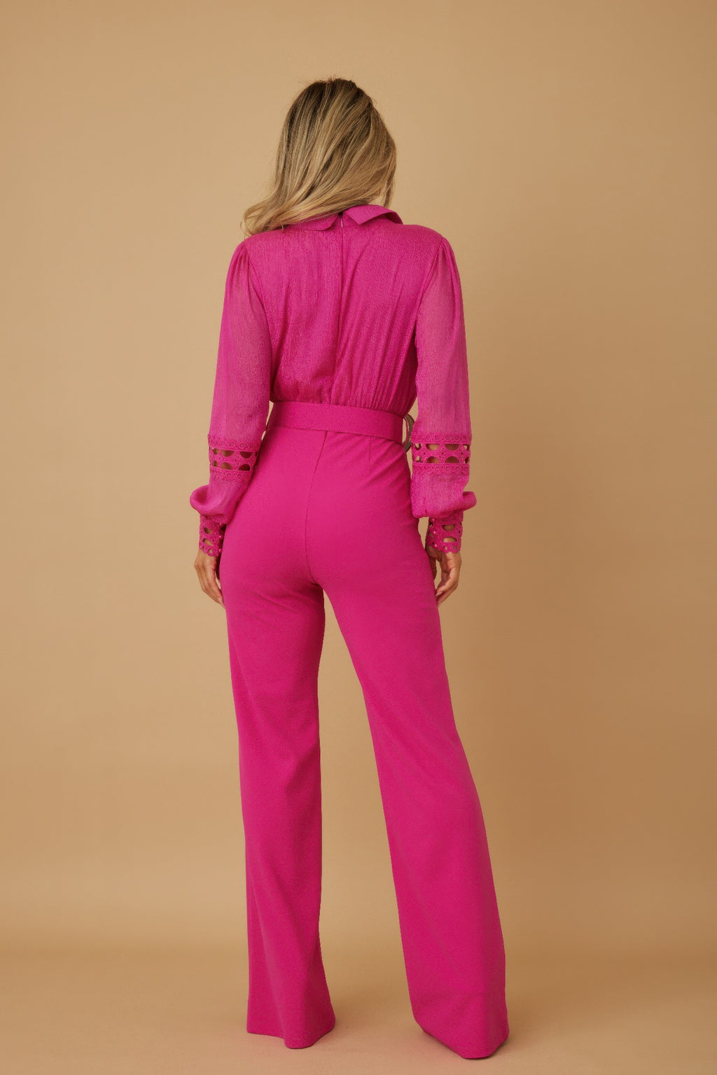 Crochet Detailed Woven Top Fashon Jumpsuit-Product Type | Naughty Smile Fashion