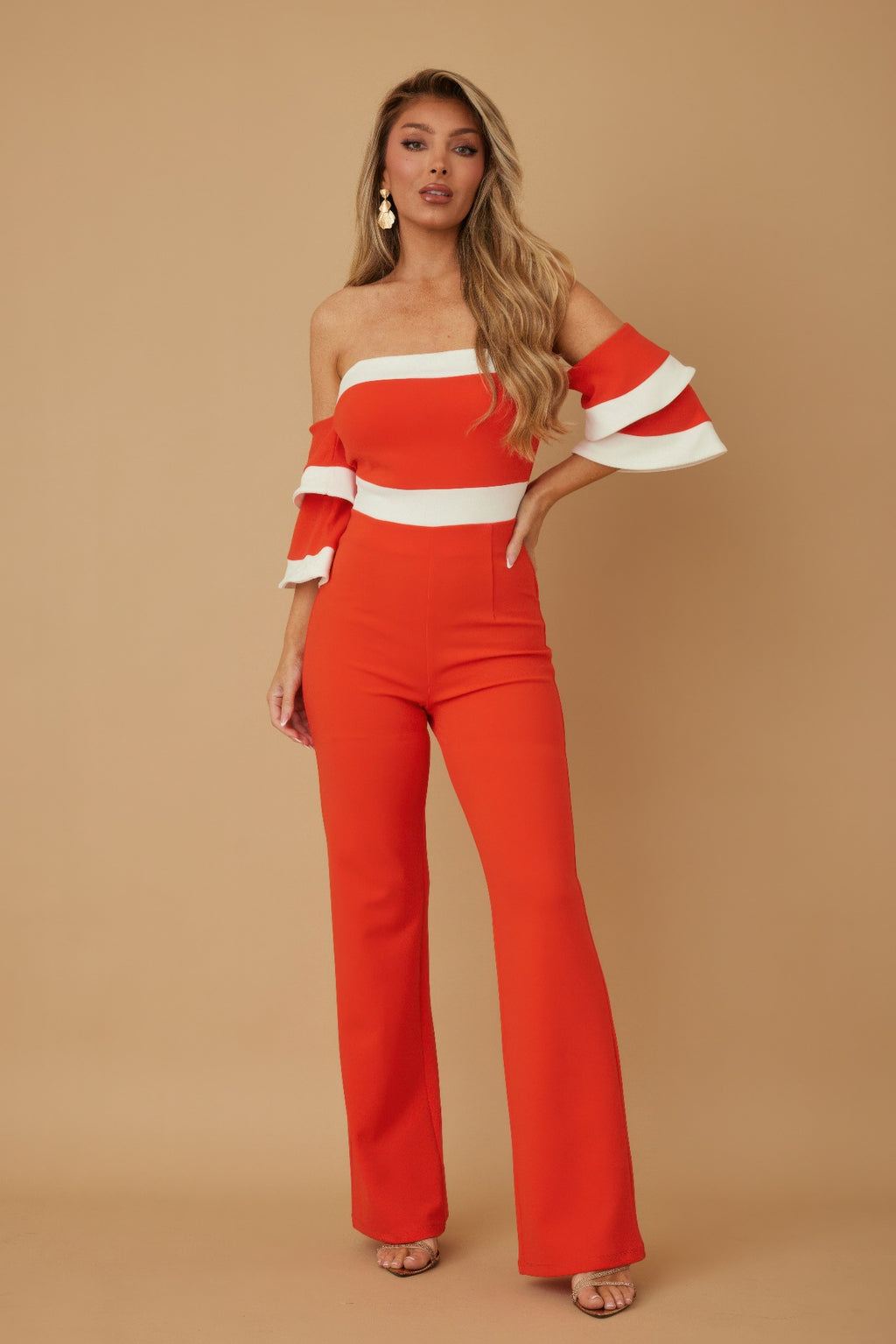 Off Shoulder Black N White Color Combo Jumpsuit-Product Type | Naughty Smile Fashion