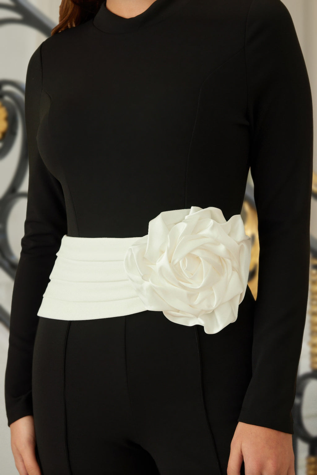 Wide Waistband With Rose Jumpsuit-Product Type | Naughty Smile Fashion