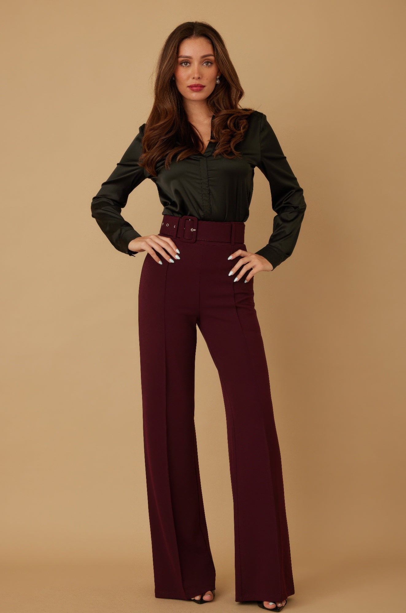 High Waist Pants With Buckle Belt-Product Type | Naughty Smile Fashion