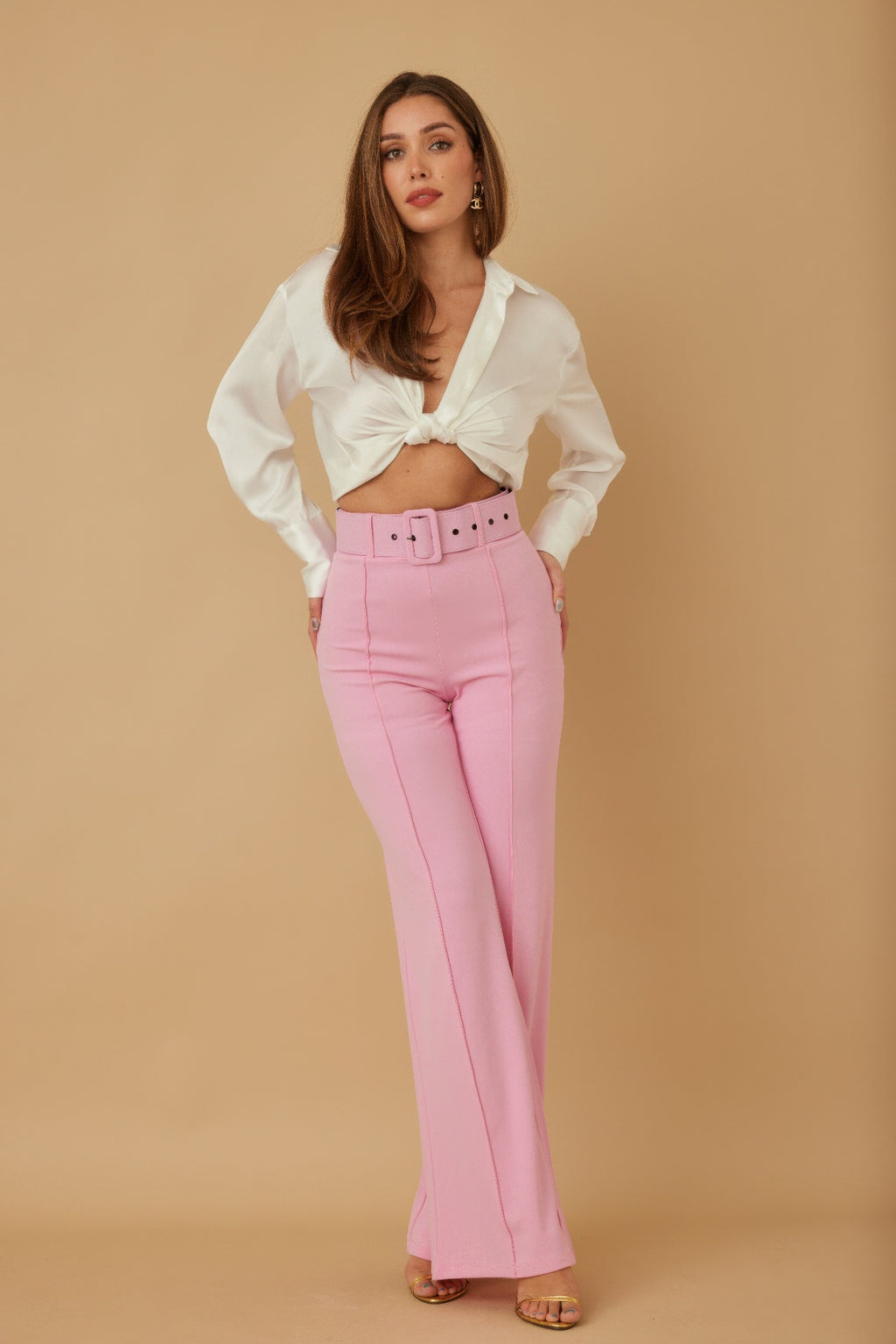 High Waist Pants With Buckle Belt-Product Type | Naughty Smile Fashion