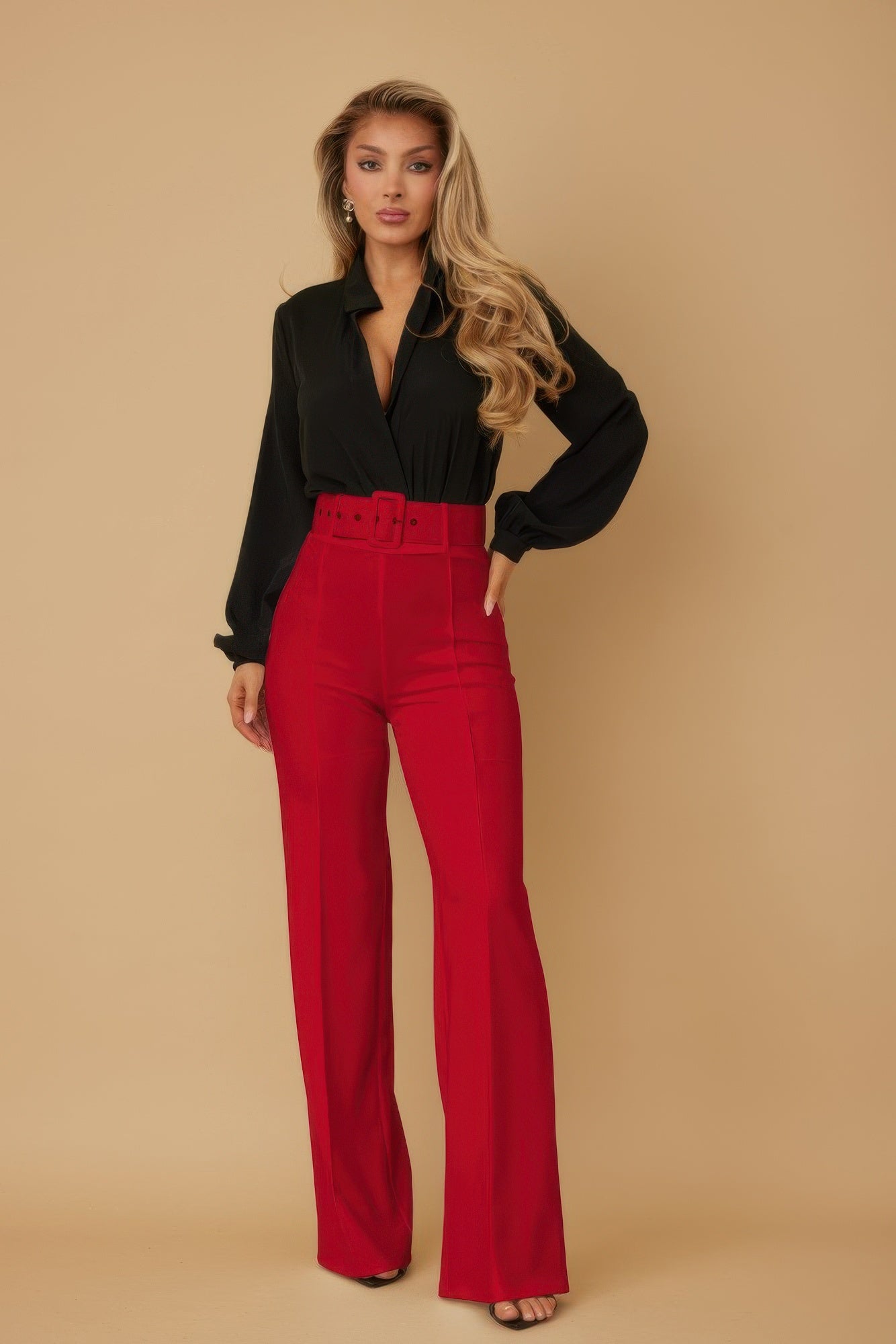 High Waist Pants With Buckle Belt-Product Type | Naughty Smile Fashion