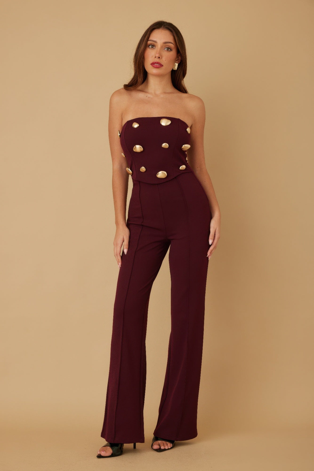 Multi Flat Mirror Stone Jumpsuit-Product Type | Naughty Smile Fashion