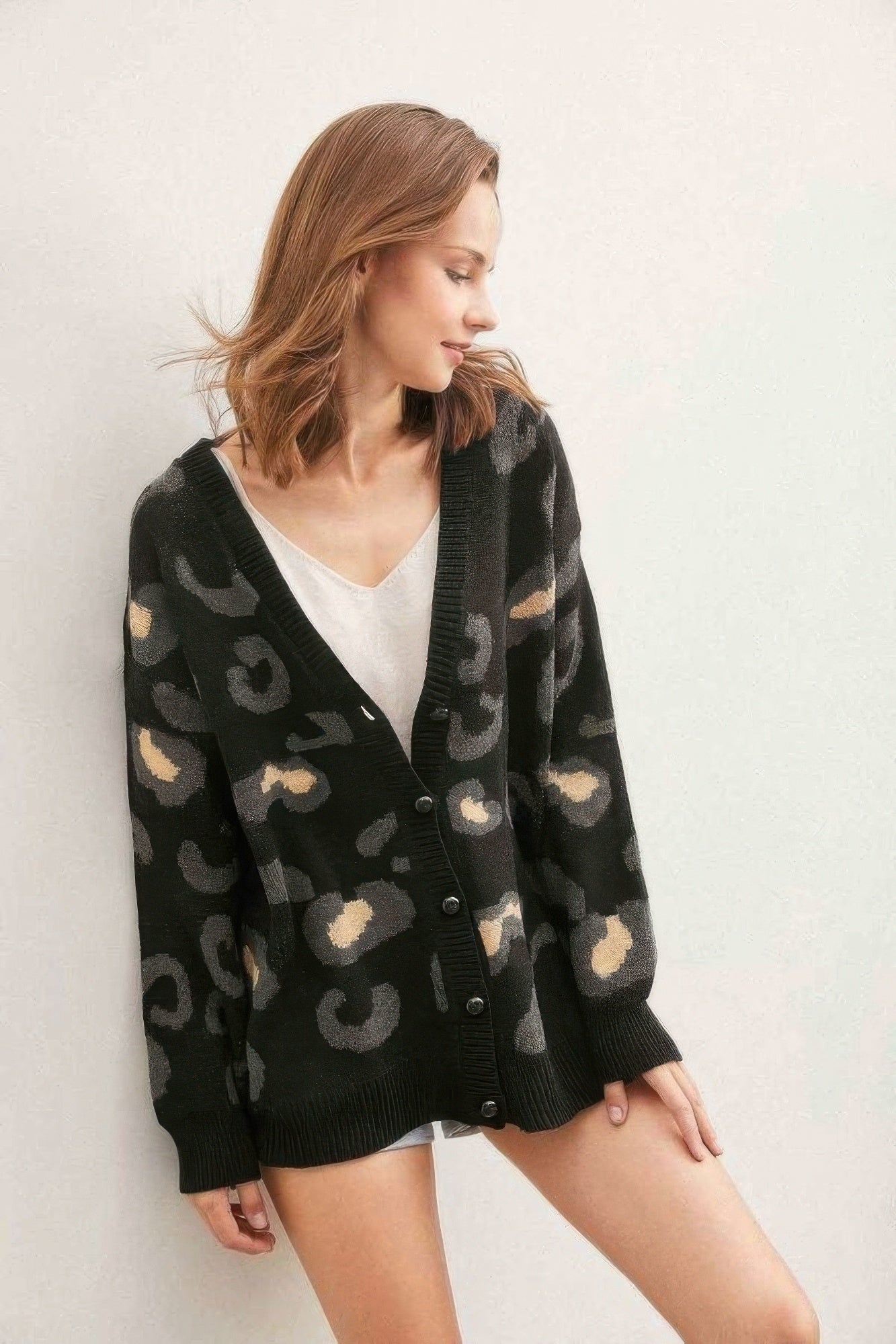 Leopard Button Down Cardigan-Product Type | Naughty Smile Fashion