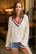 Overlap V Neck Sweater-Product Type | Naughty Smile Fashion