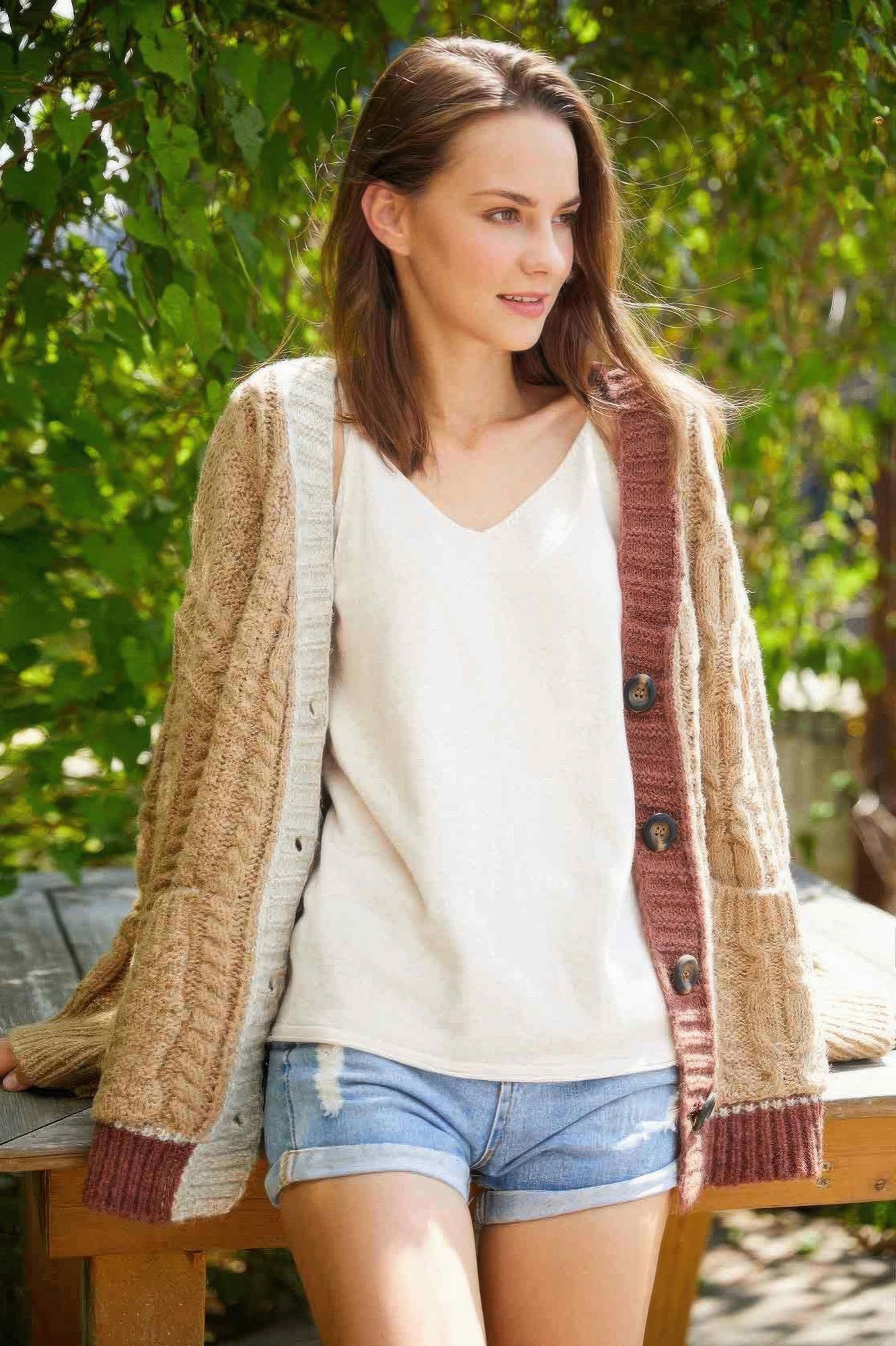 Knit Color Block Cardigan-Product Type | Naughty Smile Fashion