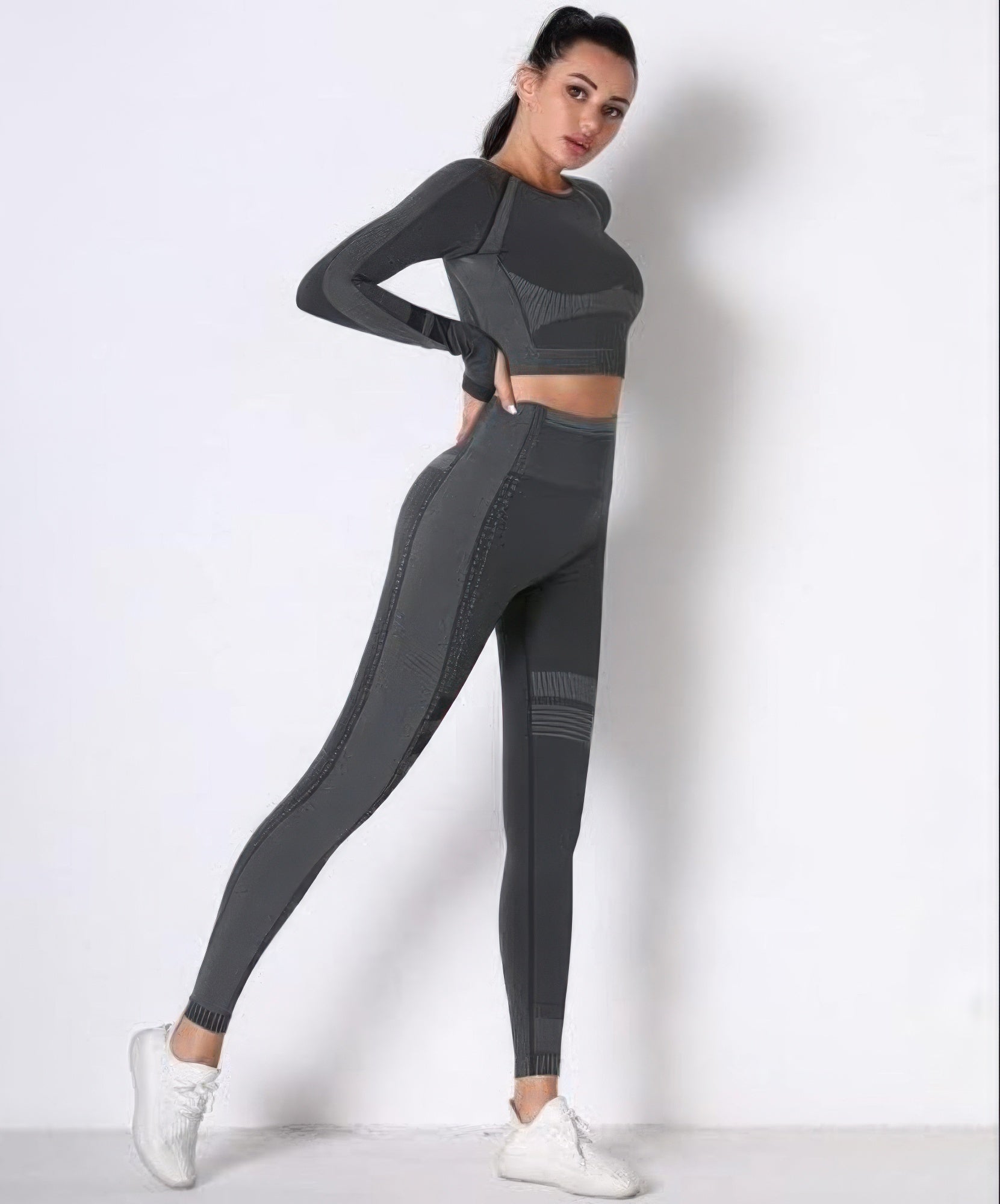 Seamless Long Sleeve Solid Yoga Set-Product Type | Naughty Smile Fashion