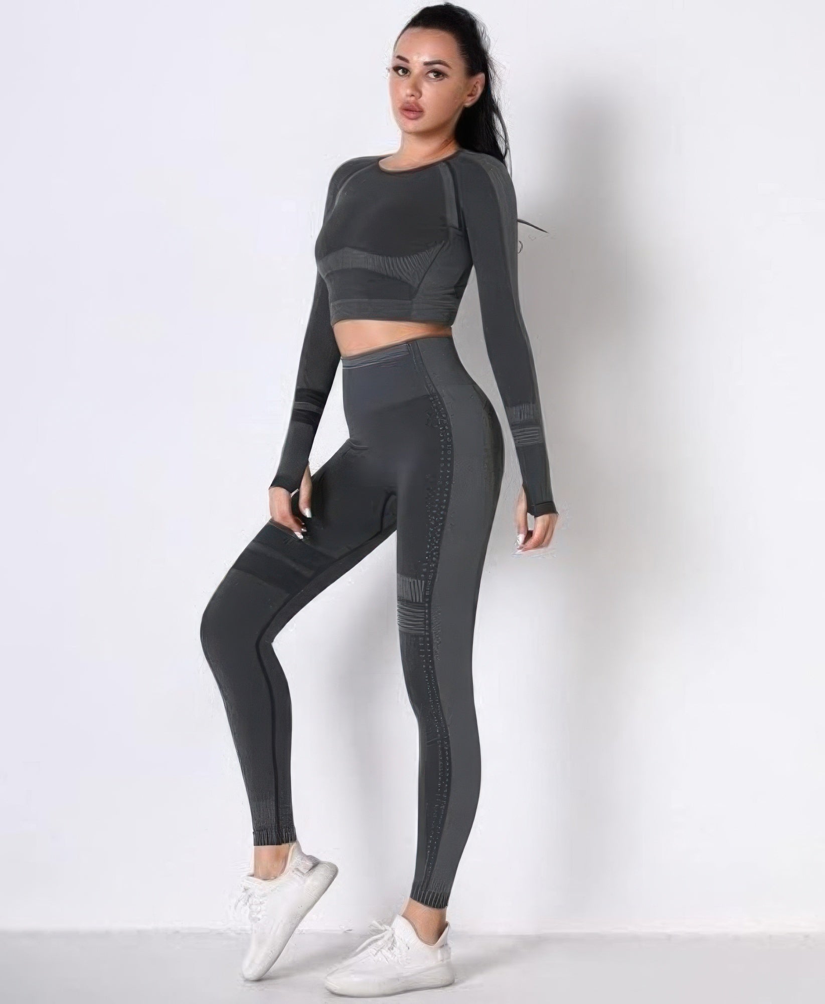 Seamless Long Sleeve Solid Yoga Set-Product Type | Naughty Smile Fashion