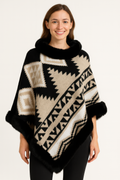 Tribal Luxe Faux Fur Trim Poncho-Product Type | Naughty Smile Fashion