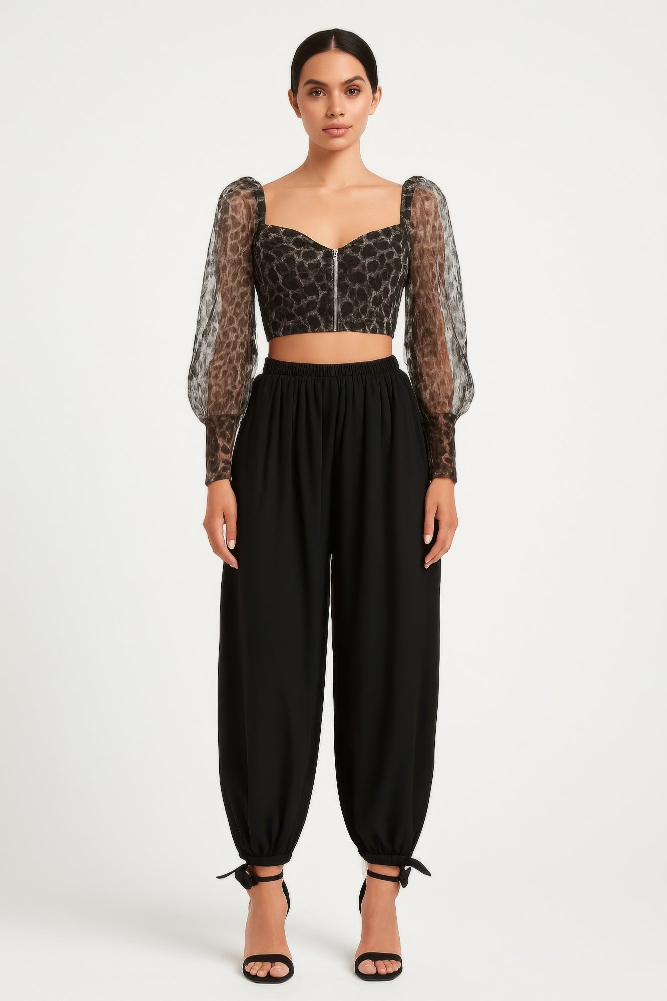 Sheer Leopard Print Crop Top-Product Type | Naughty Smile Fashion