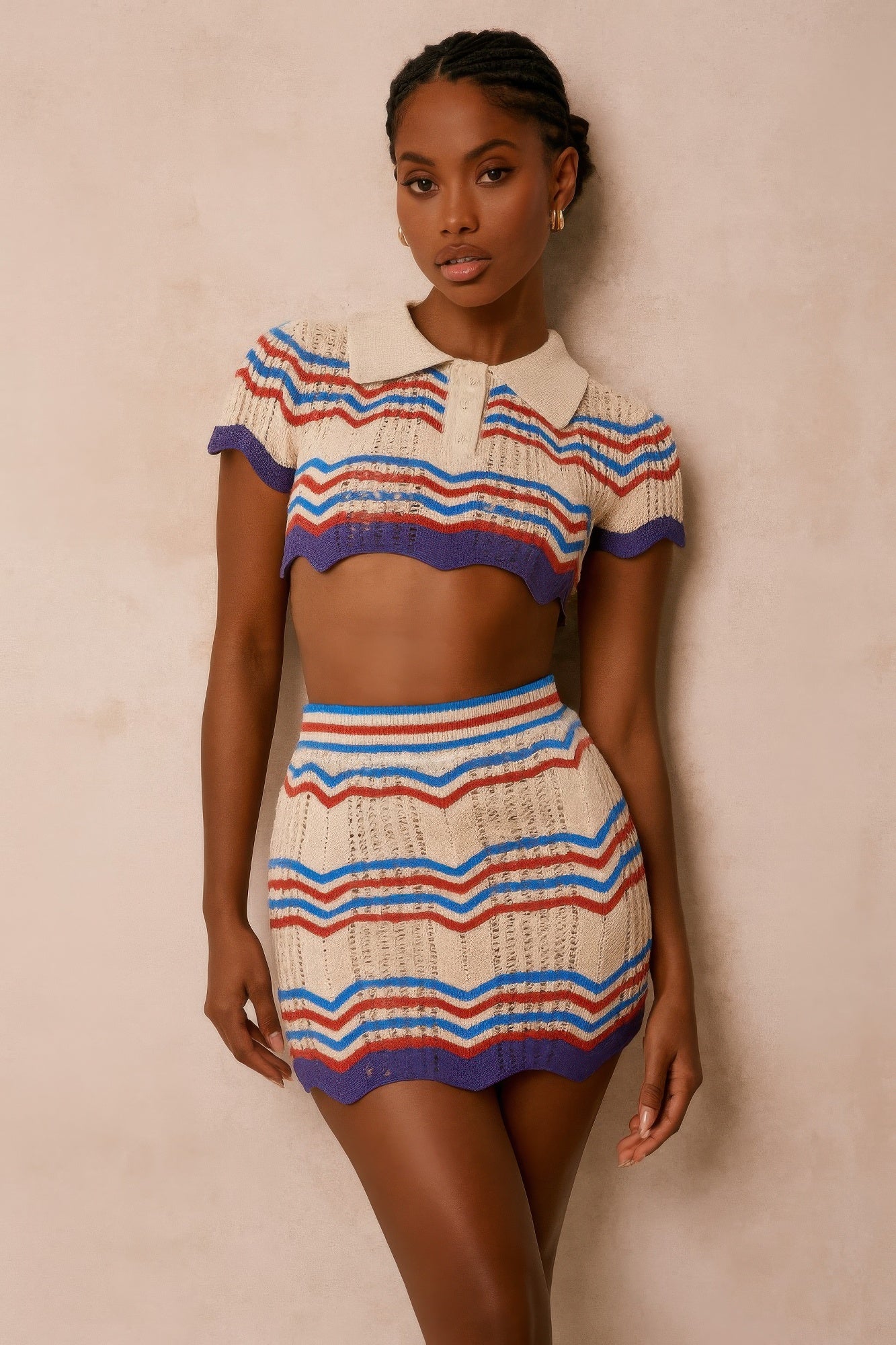 Zig Zag Crochet Two Piece Set-Product Type | Naughty Smile Fashion