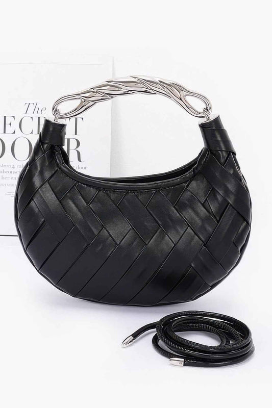 New Arrival – Faux Leather Braided Metal Handle Clutch – New Arrival Now Live